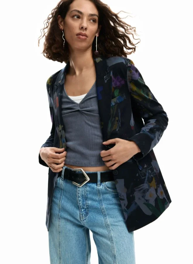 DESIGUAL Black Collage Blazer for Women | Best Price UAE